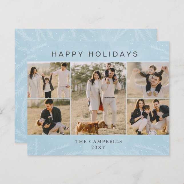 Cartão de Feriado de Colagem de Fotos Botânica 5 A (Frente/Verso)