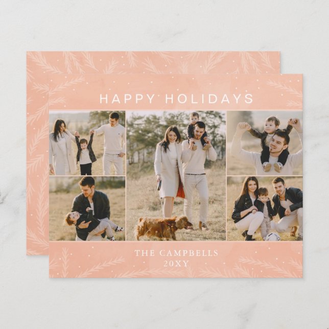 Cartão de Feriado de Colagem de Fotos Botânica 5 C (Frente/Verso)