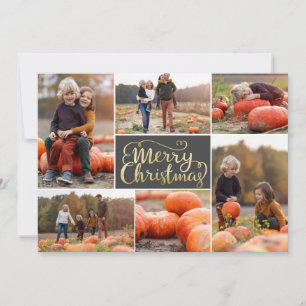 Cartão de Feriado de Colagem de Natal Merry-Script