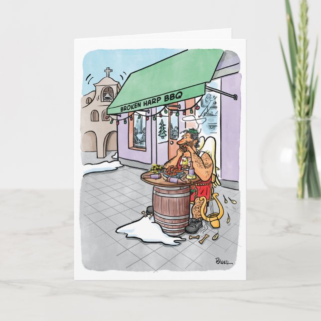 Cartão de Feriado de Comida Angel (Frente)