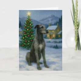 Cartão de Feriado de Deerhound Escocês