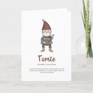 Cartão de Feriado de Definição Gnome Tomte Sueco