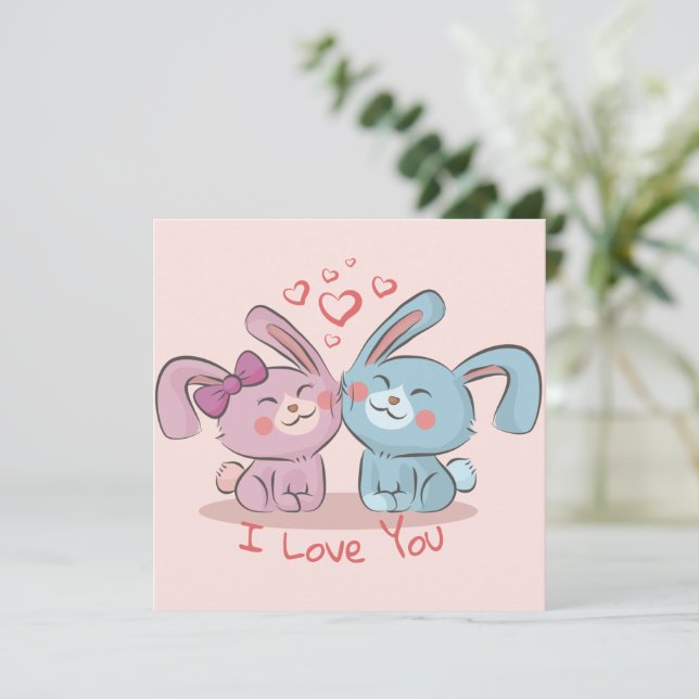 Cartão de Feriado de Dia de os namorados Bonito (Em pé/Frente)