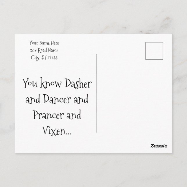 Cartão de Feriado de Ensilador de Bolsa de Natal (Verso)