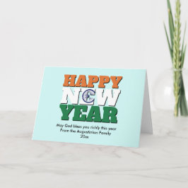 Cartão de Feriado de FELIZ ANO NOVO Cristão da ÍND