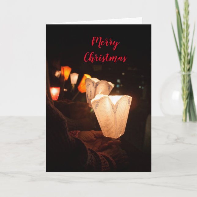 Cartão de Feriado de Feliz Natal Dobrado (Frente)