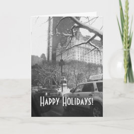 Cartão de Feriado de Foto Branco e Preto do Tráfeg