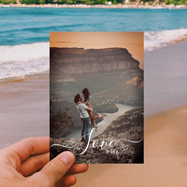 Cartão de Feriado de Foto de Amor com Script Elega (Criador carregado)