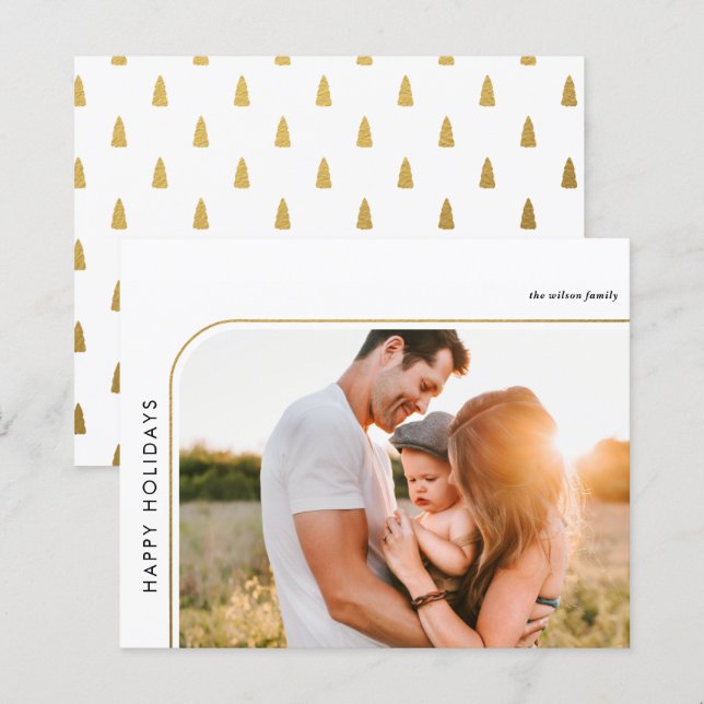 Cartão de Feriado de Foto de Quadro Retroativo Mod (Frente/Verso)