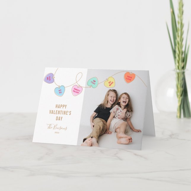 Cartão de Feriado de Foto do Dia de os namorados H (Frente)