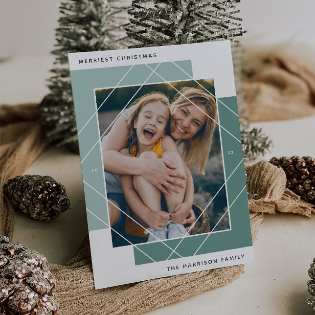 Cartão de Feriado de Foto Geo Colorblock (Criador carregado)