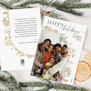 Cartão de Feriado de Foto Preto 1 Minimalista