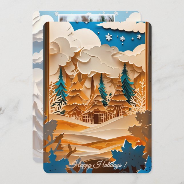 Cartão de Feriado de Foto Wonderland de inverno (Frente/Verso)