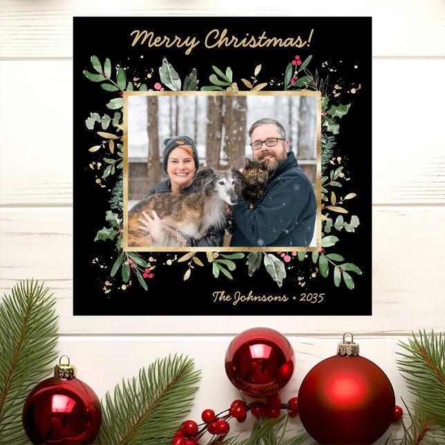 Cartão de Feriado de Fotografia Botânica Moderno (Criador carregado)