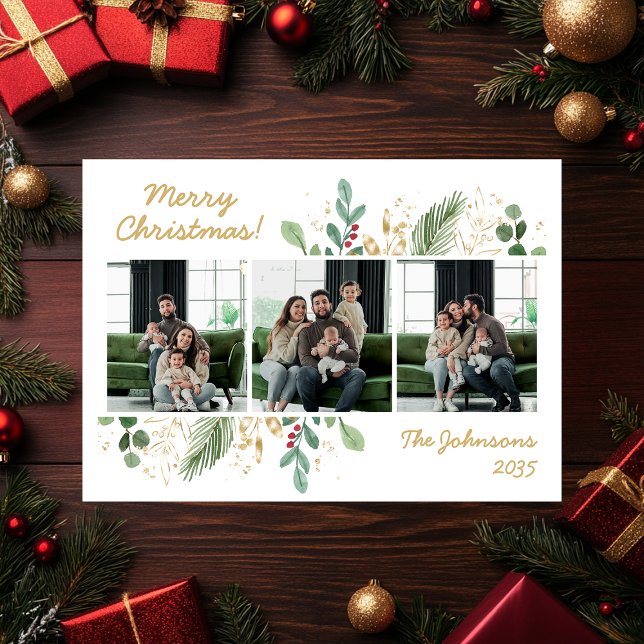 Cartão de Feriado de Fotografia Botânica Moderno (Criador carregado)