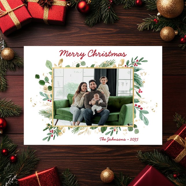 Cartão de Feriado de Fotografia Botânica Moderno (Criador carregado)