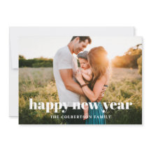 Cartão de Feriado de Fotografia do feliz ano novo