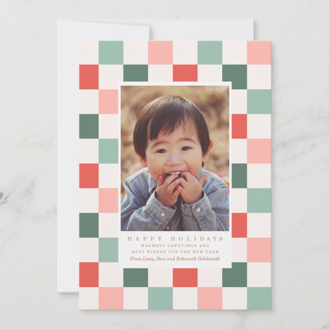 Cartão de Feriado de Fotografia do Quadro de Verif (Frente)