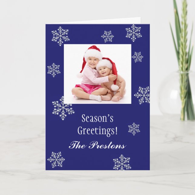 Cartão de Feriado de Fotografia do Snowy Crystals (Frente)