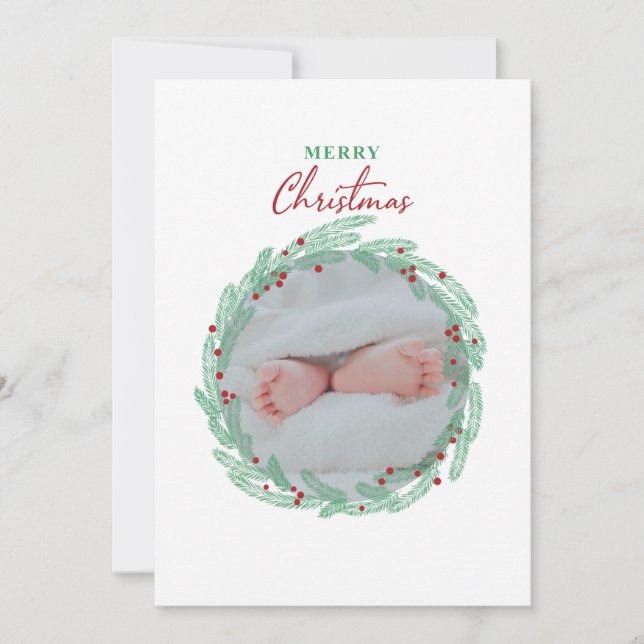 Cartão de Feriado de Fotografia Minimalista da Ter (Frente)