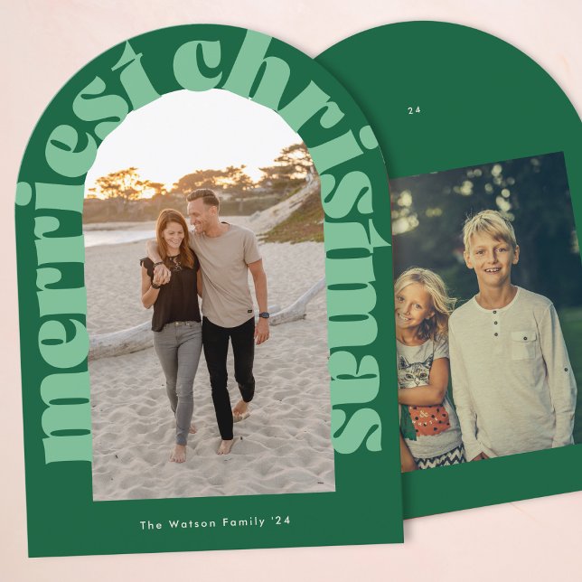 Cartão de Feriado de Fotografia Verde e Merriest R (Criador carregado)