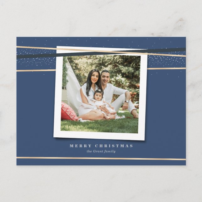 Cartão de Feriado de Fotografias com Moldagem de F (Frente)