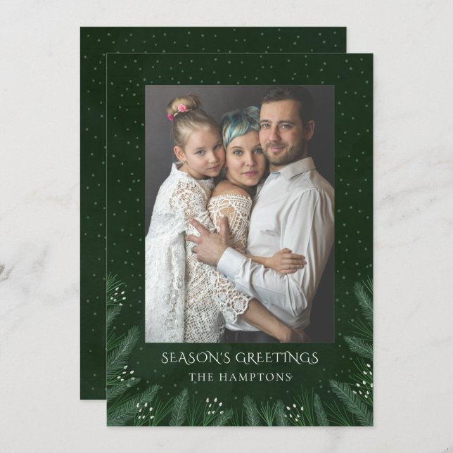 Cartão de Feriado de Fotografias do Pinheiro da Fl (Frente/Verso)