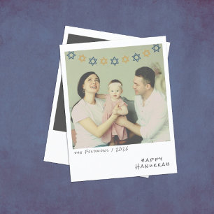 Cartão de Feriado de Hanukkah de Foto Instantânea 