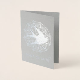 Cartão de Feriado de Mandala FOIL para a Paz na Te