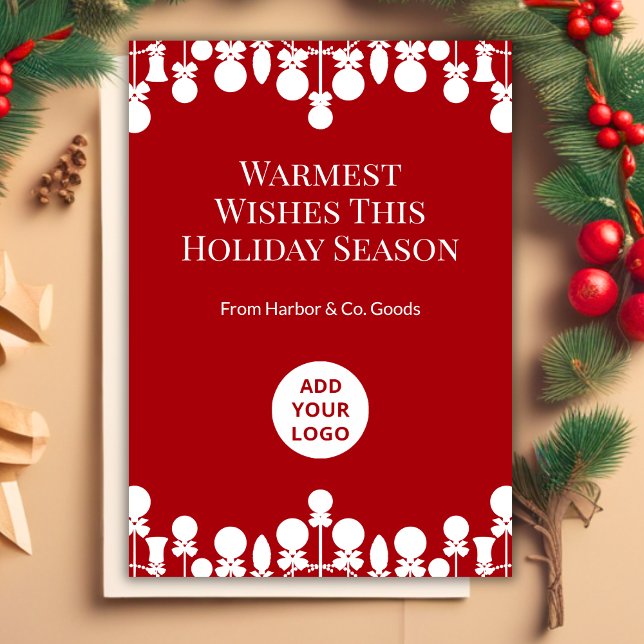 Cartão de Feriado de Marca Personalizado para Empr (Criador carregado)