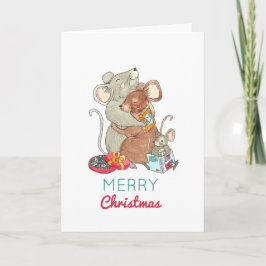 Cartão de Feriado de Mice de Natal de vazio