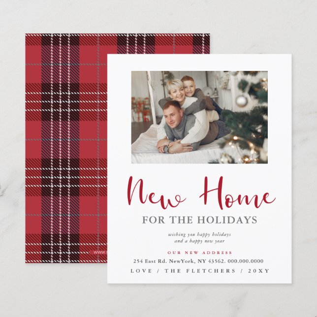 Cartão de Feriado de Movimentação de Fotos de Feri (Frente/Verso)