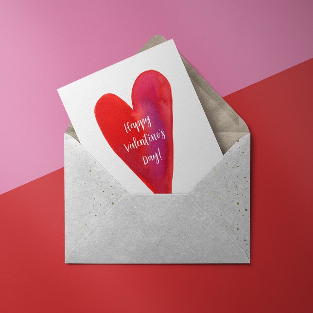 Cartão de feriado de namorados de cor aquosa minim (Criador carregado)