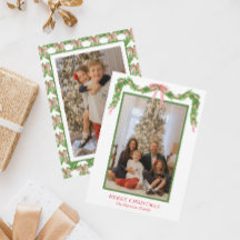 Cartão de Feriado de Natal da Garland Arco Vermelh