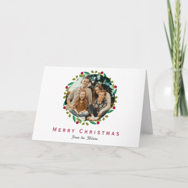 Cartão de Feriado de Natal Folheto da Família (Frente)