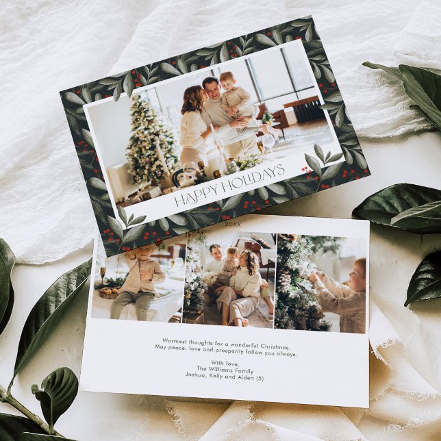 Cartão de Feriado de Natal Verde Horizontal (Criador carregado)