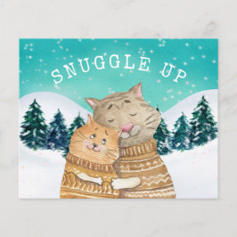 Cartão de Feriado de Neve Sofrendo com Gatos Orçam