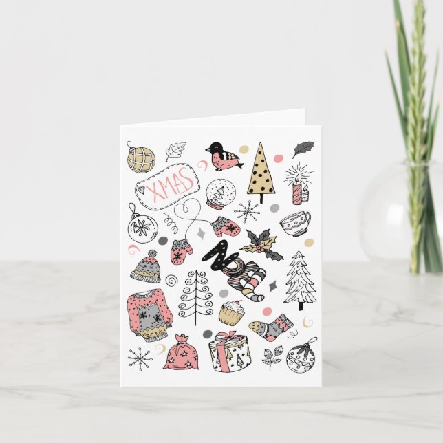 Cartão de Feriado de Noel de Natal Dobrado (Frente)