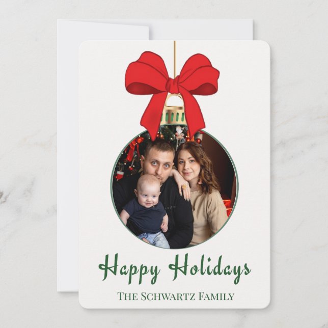 Cartão de Feriado de Ornamento do Arco Vermelho Cl (Frente)