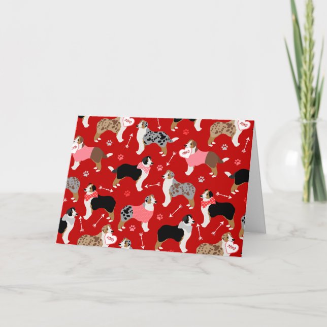 Cartão de Feriado de Padrão de Namorados Shepherd  (Frente)