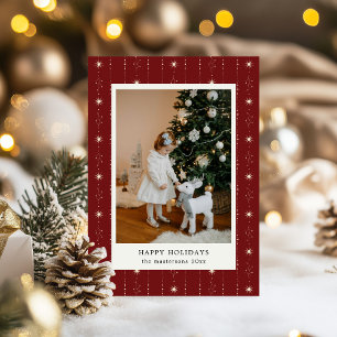 Cartão de Feriado de Papel de Carteira Red and Cre