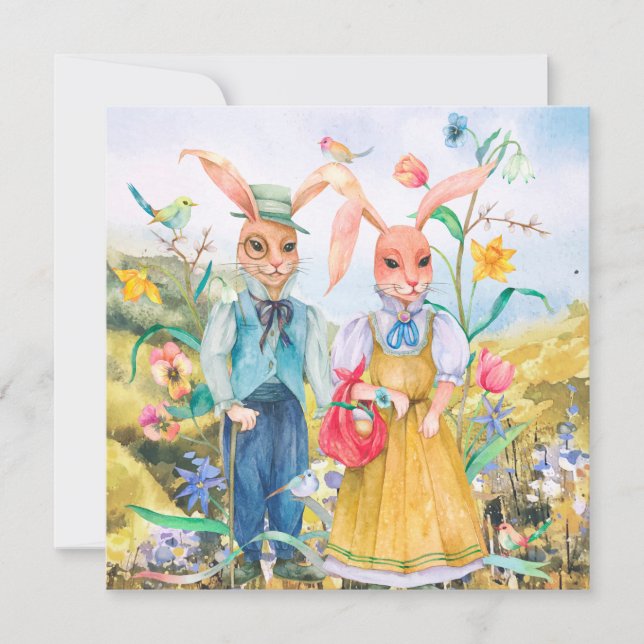 Cartão de Feriado de Páscoa Bonito (Frente)