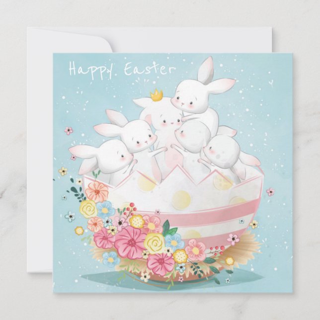 Cartão de Feriado de Páscoa Bonito (Frente)
