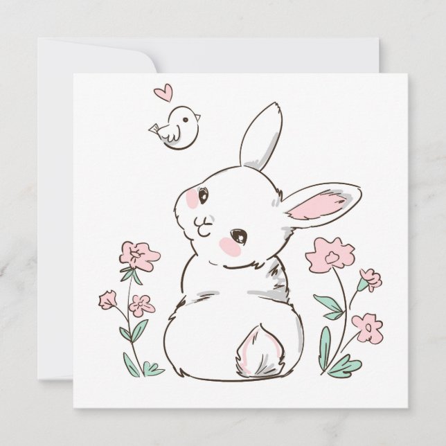 Cartão de Feriado de Páscoa Bonito (Frente)