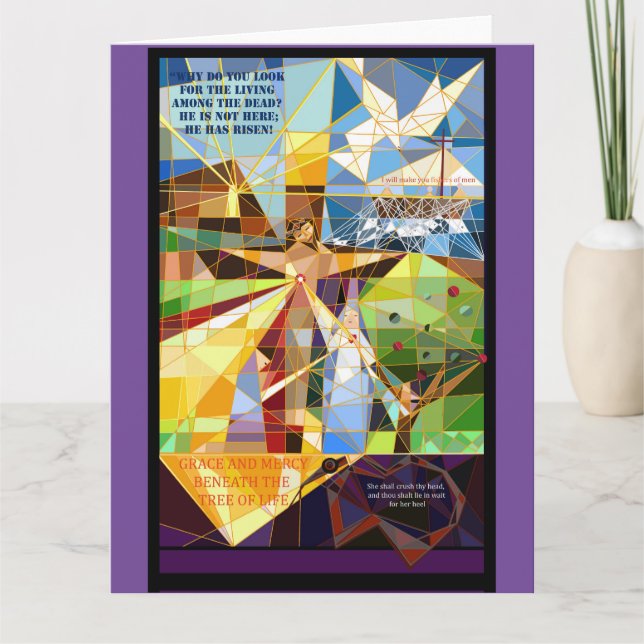 Cartão de Feriado de Páscoa de Licença de Christia (Frente)