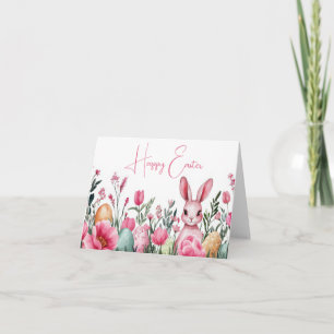 Cartão de Feriado de Páscoa Floral bonito de Aquar