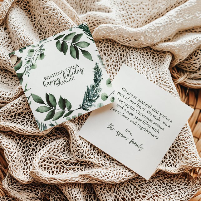 Cartão de Feriado de Pinho de Natal Branco (Criador carregado)