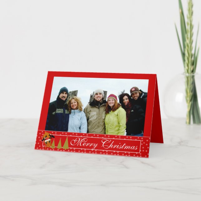 Cartão de Feriado de Reindeer engraçado para o Nat (Frente)