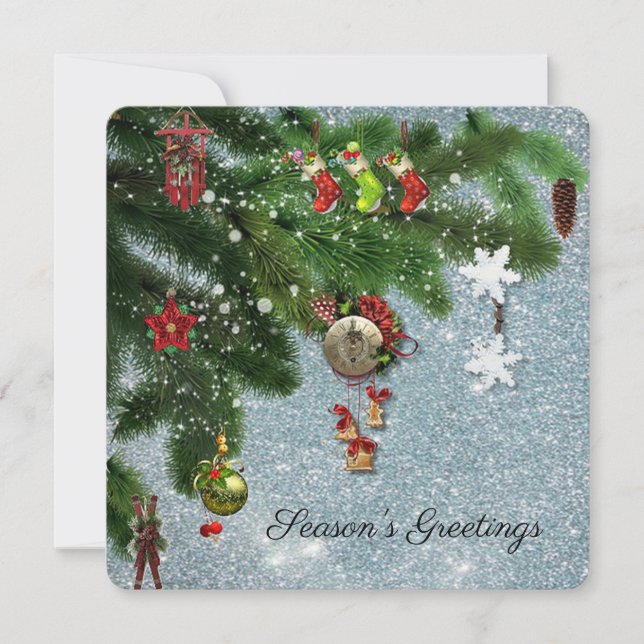 Cartão de Feriado de Saudações da Época (Frente)