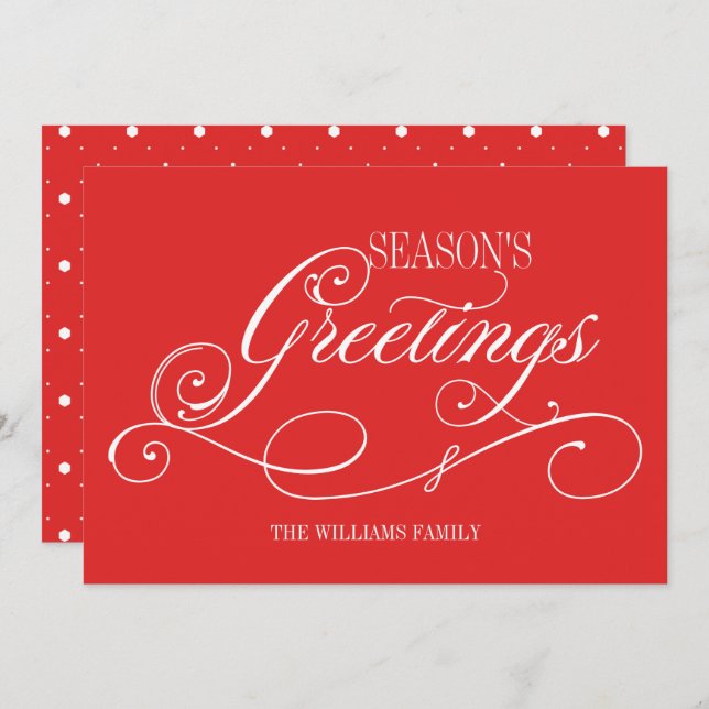 Cartão de Feriado de Saudações da Estação de Scrip (Frente/Verso)